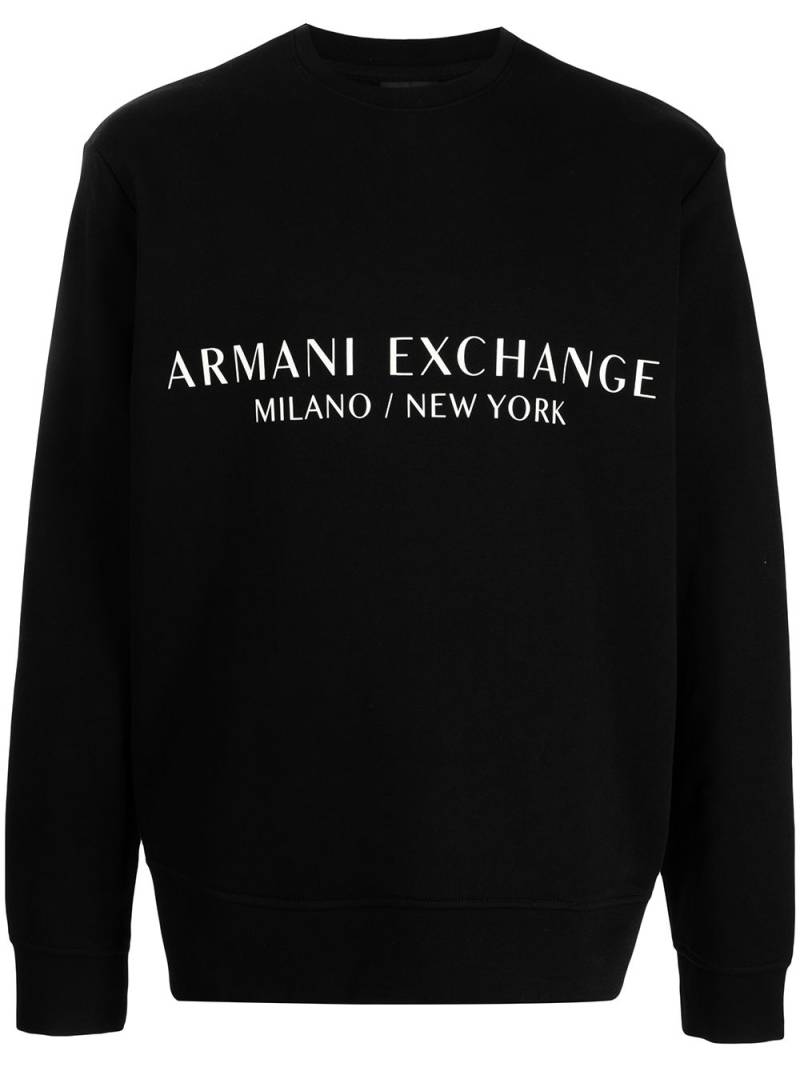 Armani Exchange logo crew-neck sweatshirt - Black von Armani Exchange