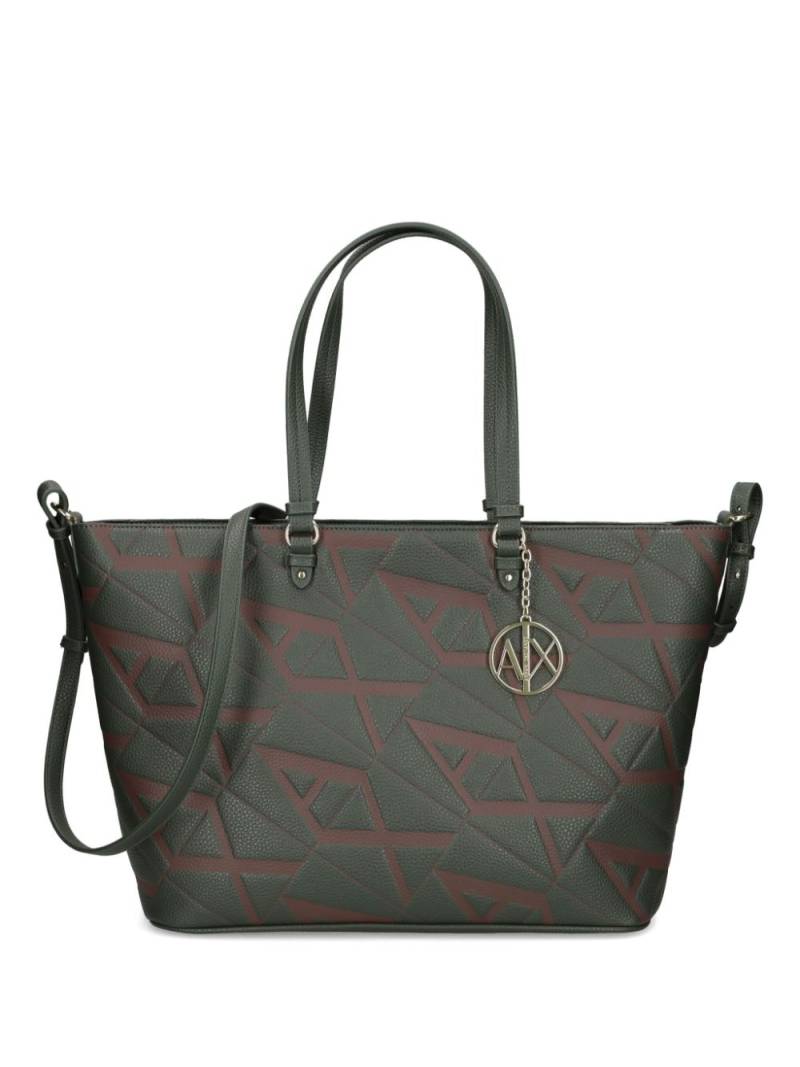 Armani Exchange logo-debossed leather tote bag - Green von Armani Exchange