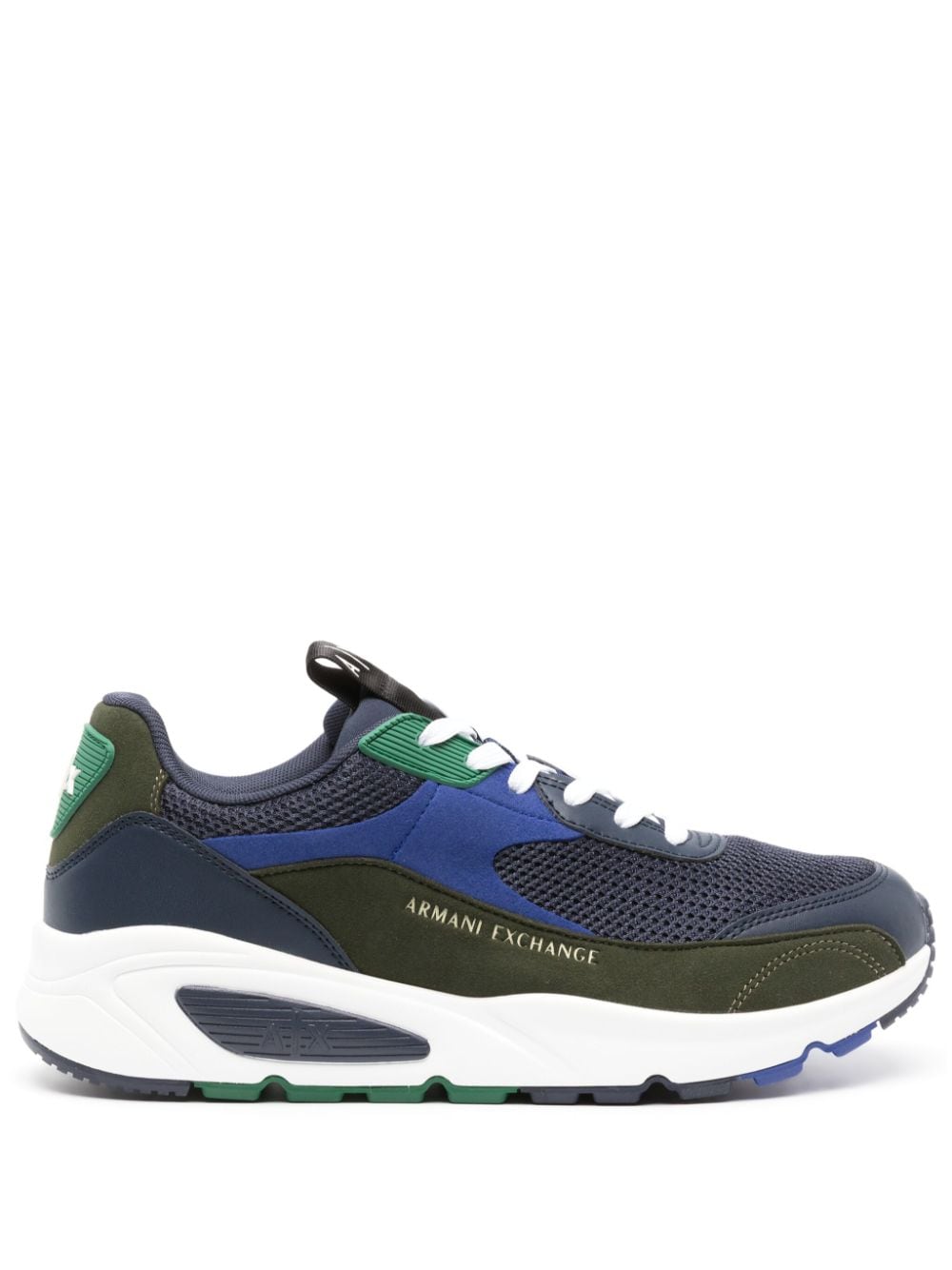 Armani Exchange logo-debossed panelled mesh sneakers - Blue von Armani Exchange