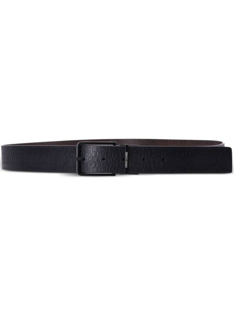 Armani Exchange logo-embossed leather belt - Black von Armani Exchange