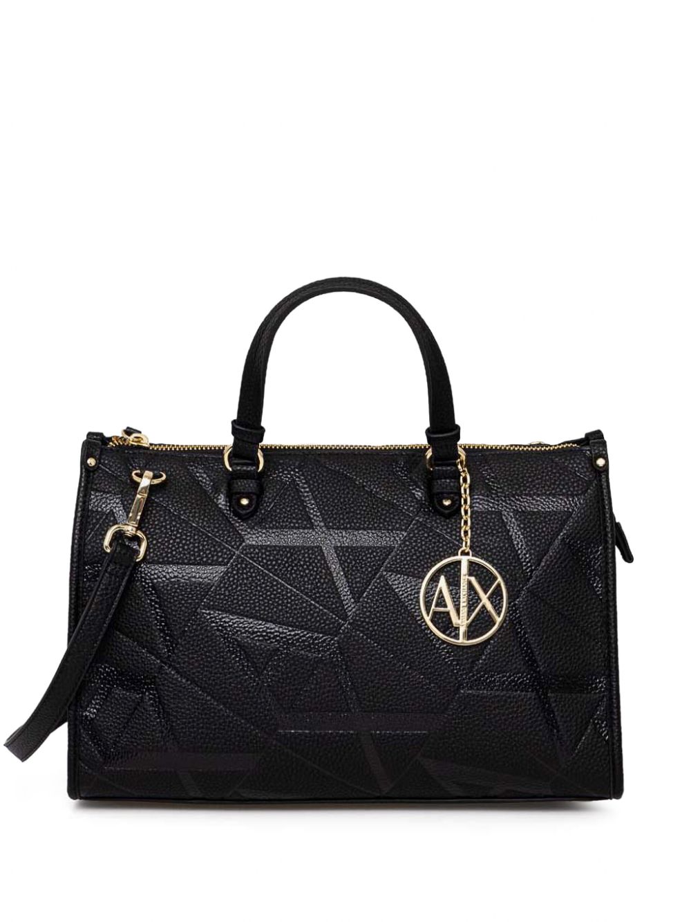 Armani Exchange logo-embossed print two-way handbag - Black von Armani Exchange