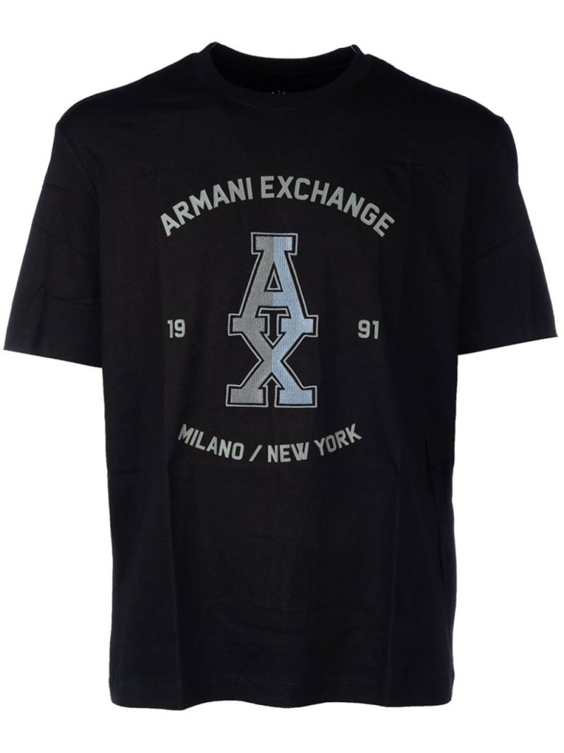 Armani Exchange logo-embroidered T-shirt - Black von Armani Exchange