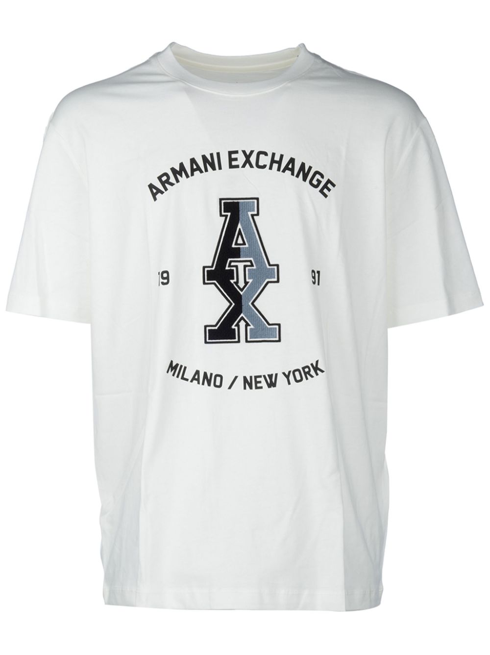 Armani Exchange logo-embroidered T-shirt - White von Armani Exchange