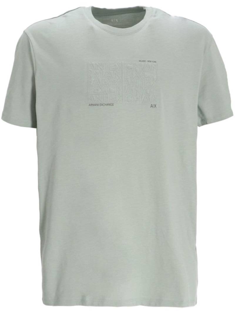 Armani Exchange logo-embroidered cotton T-shirt - Green von Armani Exchange