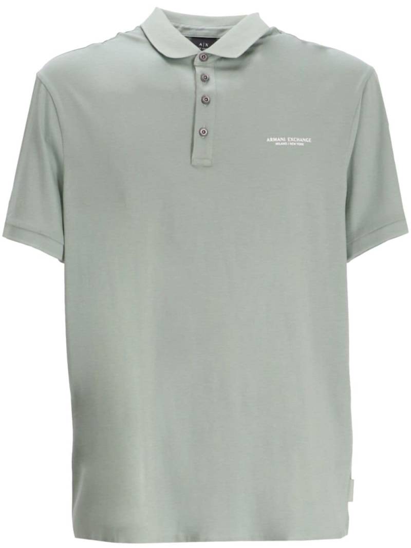 Armani Exchange logo-embroidered cotton polo shirt - Green von Armani Exchange