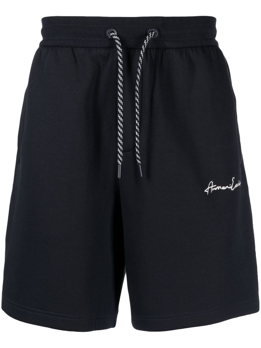 Armani Exchange logo-embroidered drawstring track shorts - Blue von Armani Exchange