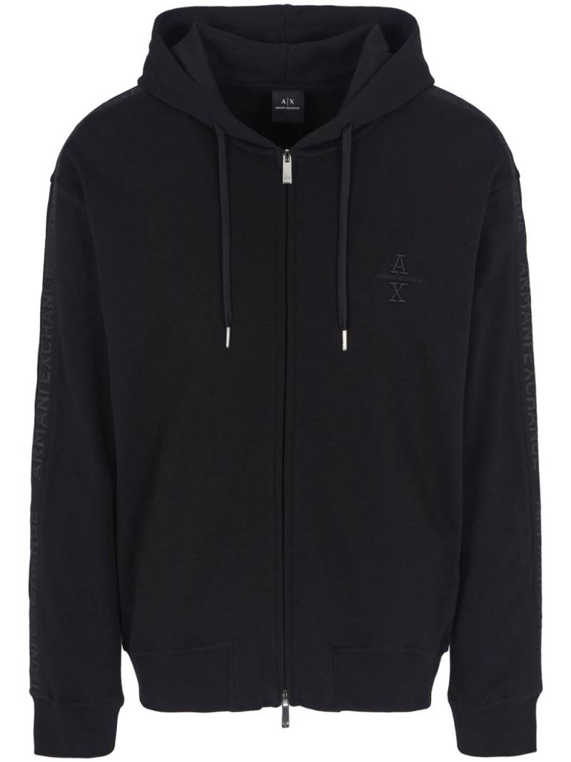 Armani Exchange logo-embroidered hoodie - Black von Armani Exchange