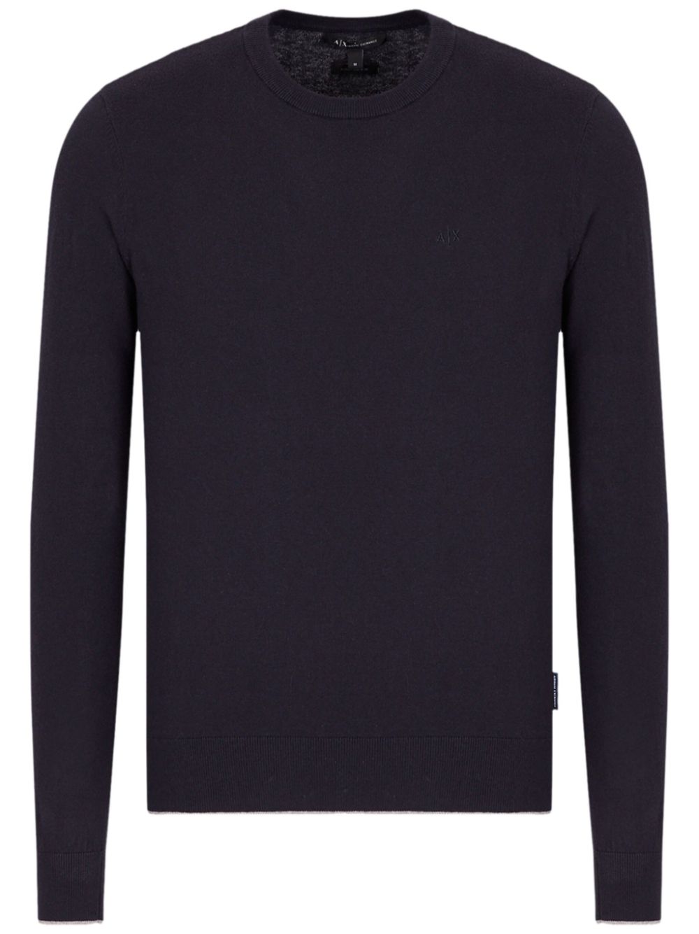 Armani Exchange logo-embroidered knitted jumper - Blue von Armani Exchange