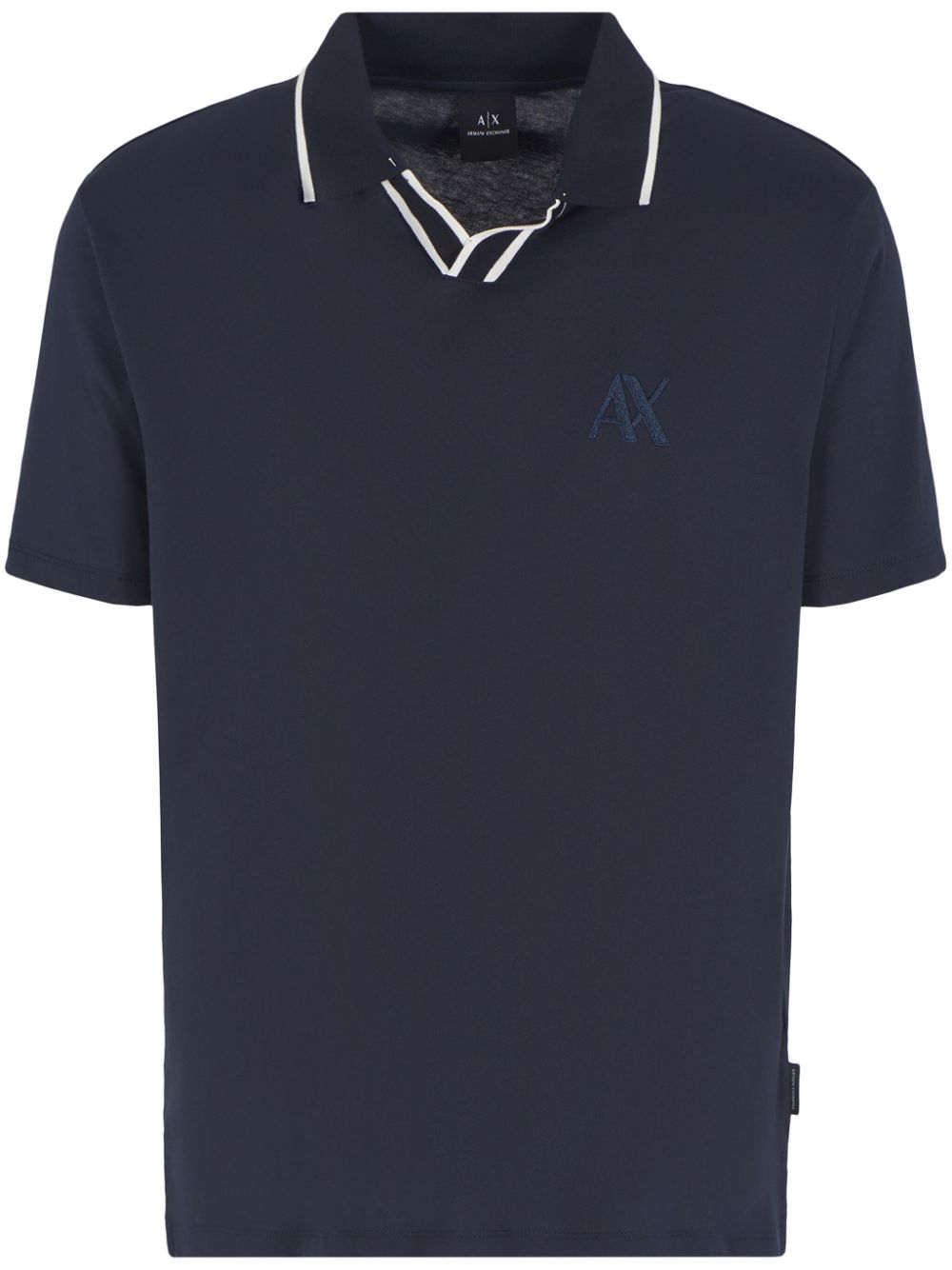 Armani Exchange logo-embroidered polo shirt - Blue von Armani Exchange