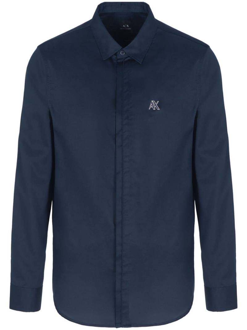 Armani Exchange logo-embroidered shirt - Blue von Armani Exchange