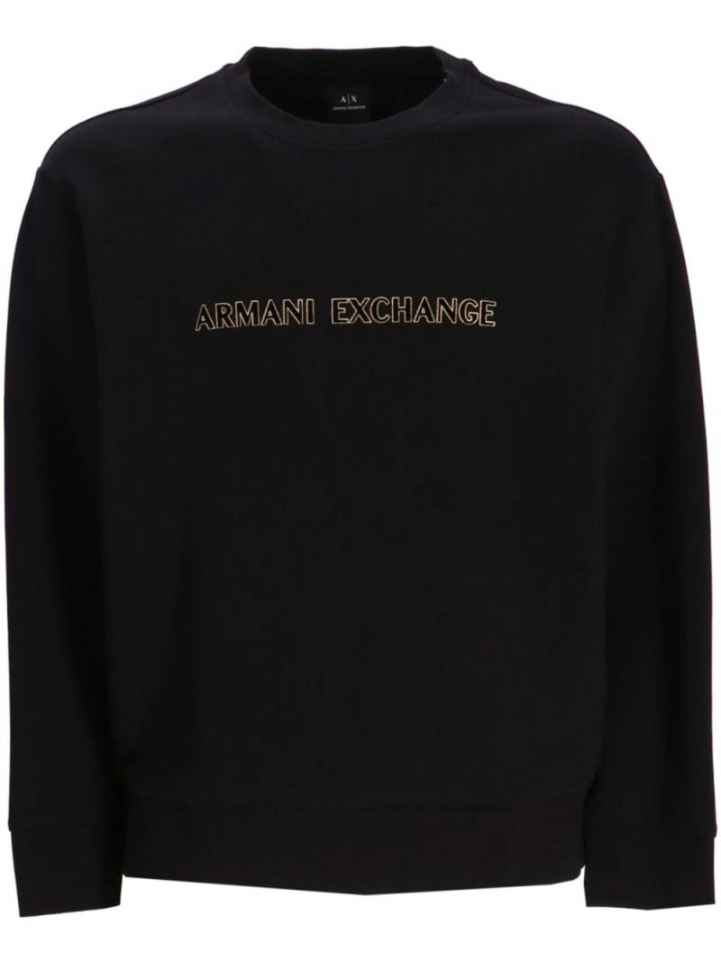 Armani Exchange logo-embroidered sweatshirt - Black von Armani Exchange