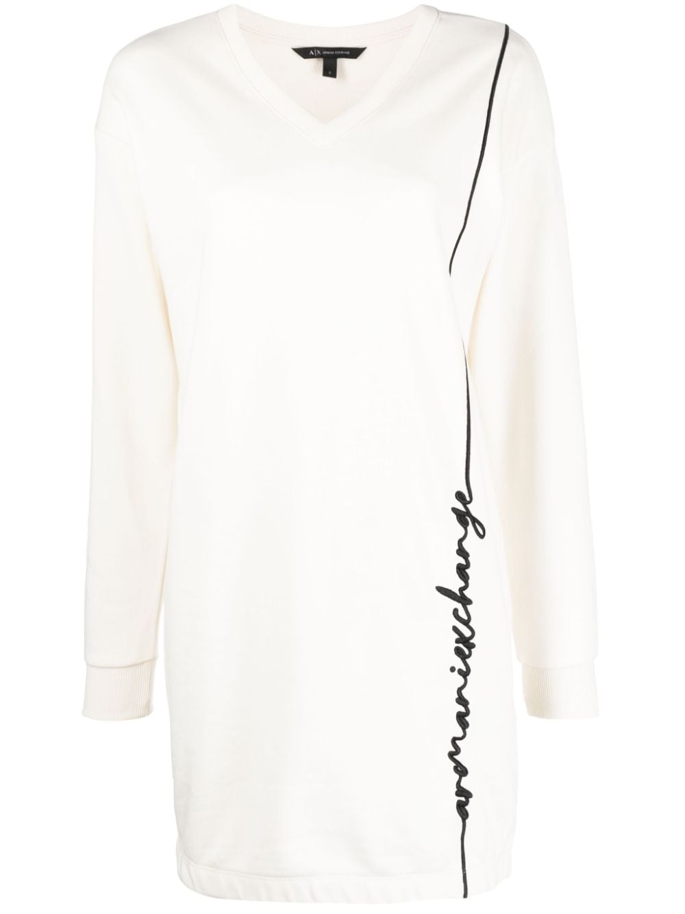 Armani Exchange logo-embroidered sweatshirt dress - Neutrals von Armani Exchange