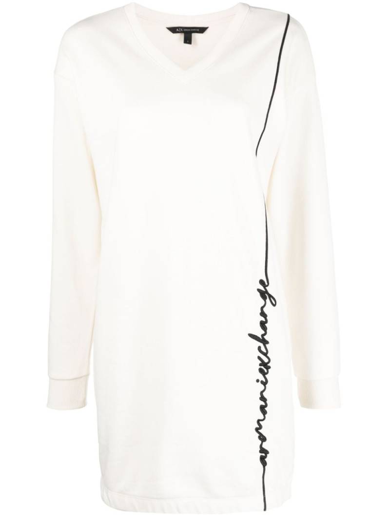 Armani Exchange logo-embroidered sweatshirt dress - Neutrals von Armani Exchange