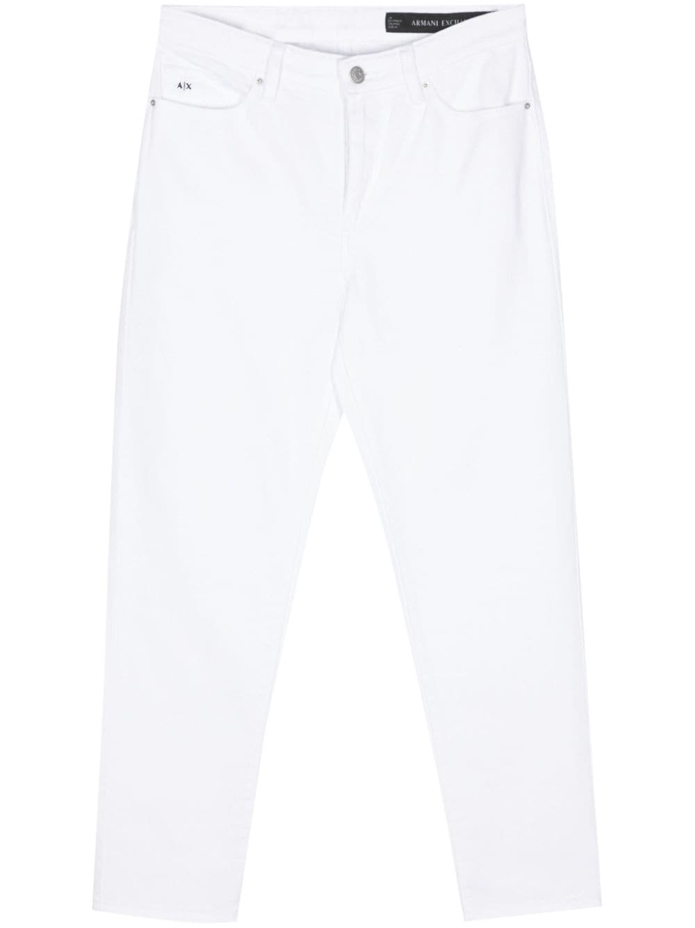 Armani Exchange logo-embroidered tapered jeans - White von Armani Exchange