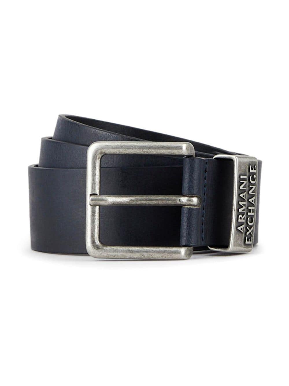 Armani Exchange logo-hardware leather belt - Blue von Armani Exchange