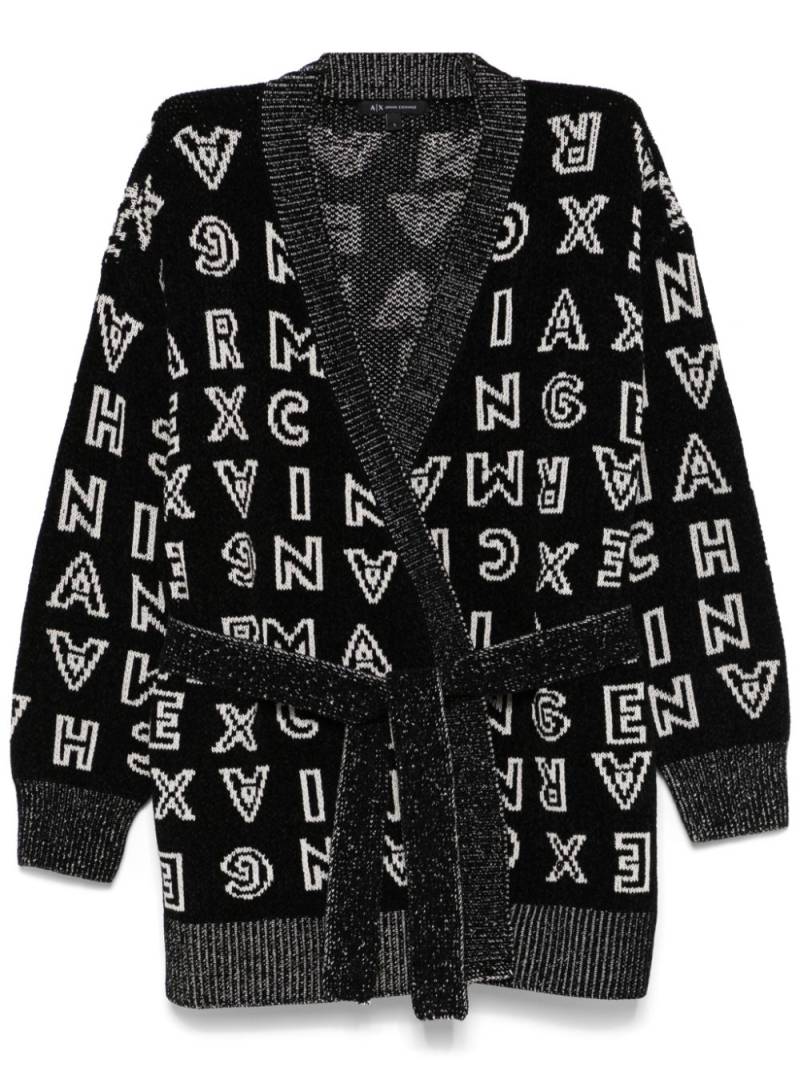 Armani Exchange logo-jacquard cardigan - Black von Armani Exchange