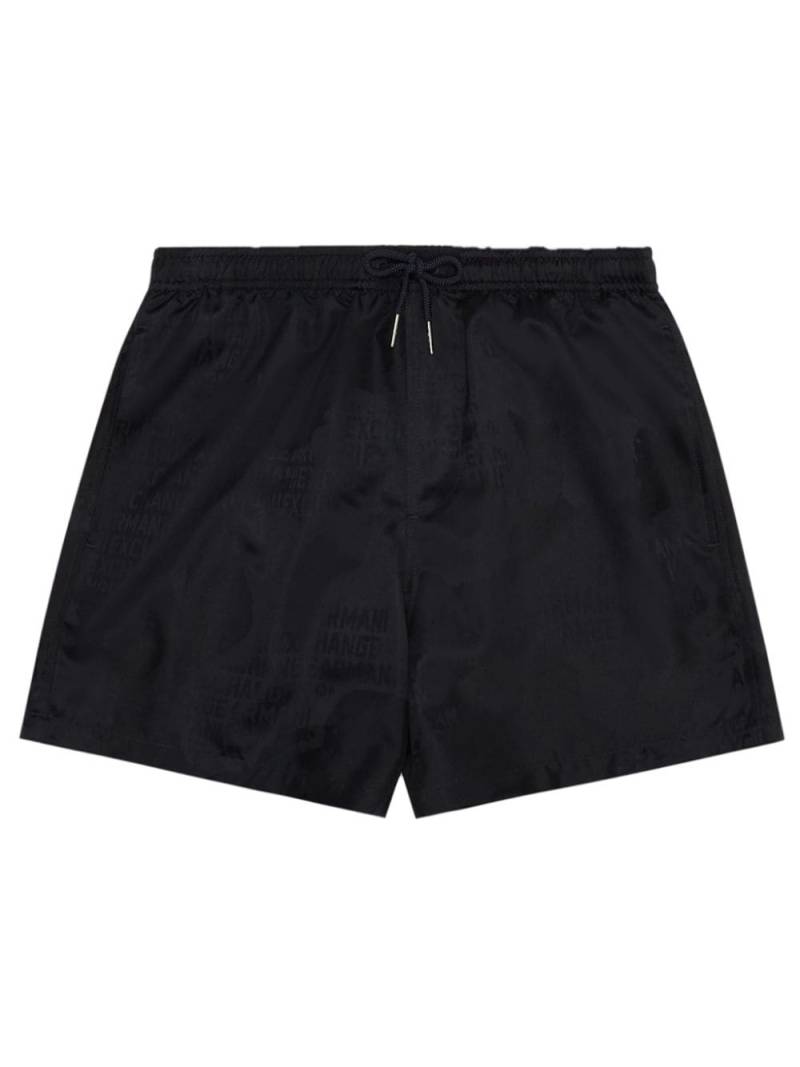 Armani Exchange logo-jacquard satin swim shorts - Black von Armani Exchange