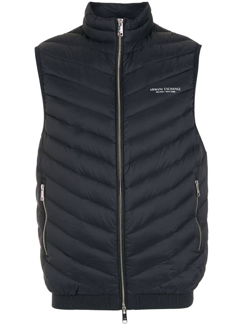 Armani Exchange logo padded gilet - Blue von Armani Exchange