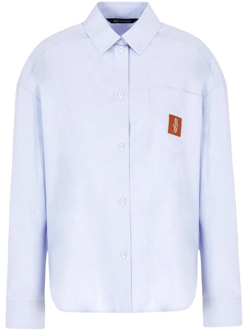 Armani Exchange logo patch buttoned shirt - Blue von Armani Exchange