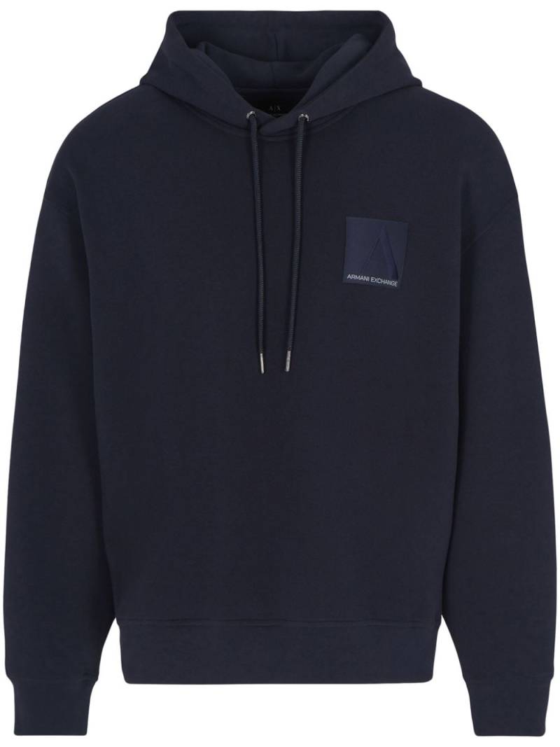 Armani Exchange logo-patch hoodie - Blue von Armani Exchange