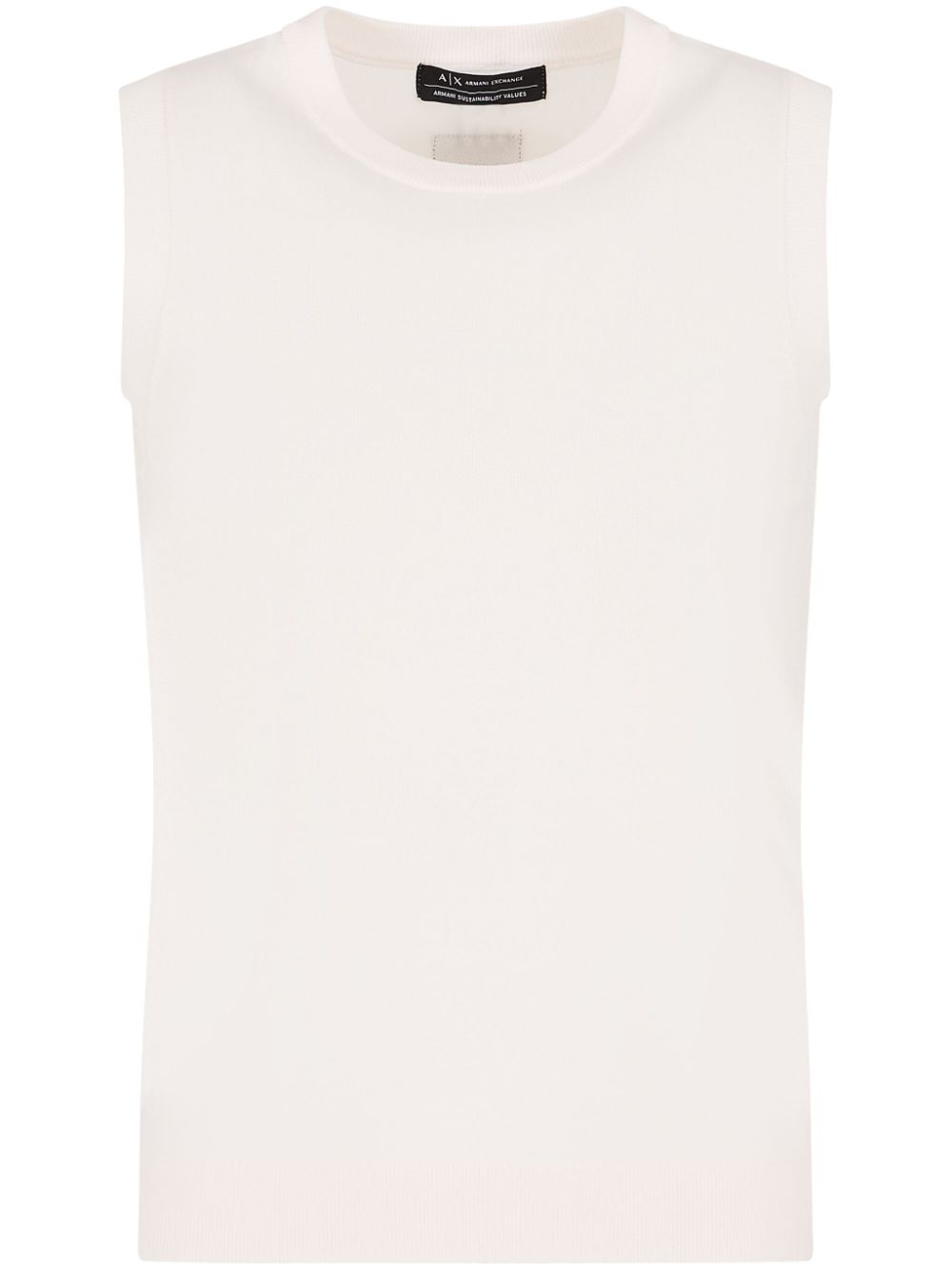 Armani Exchange logo-patch knit tank top - White von Armani Exchange