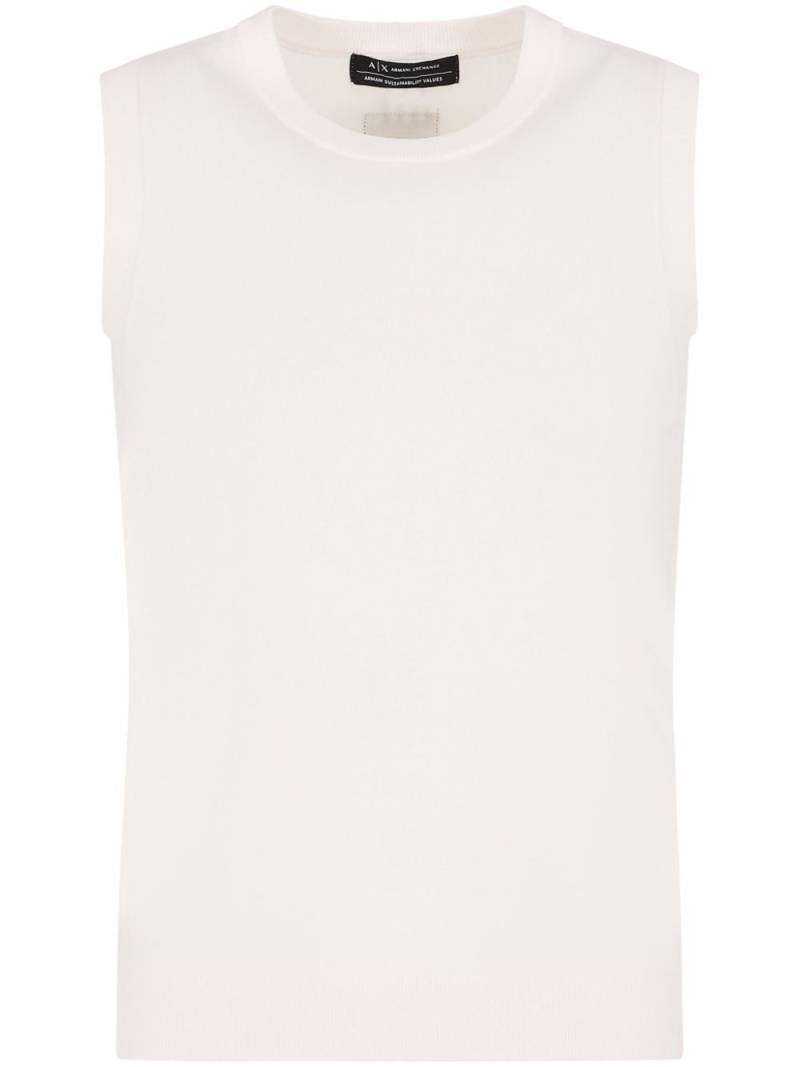 Armani Exchange logo-patch knit tank top - White von Armani Exchange