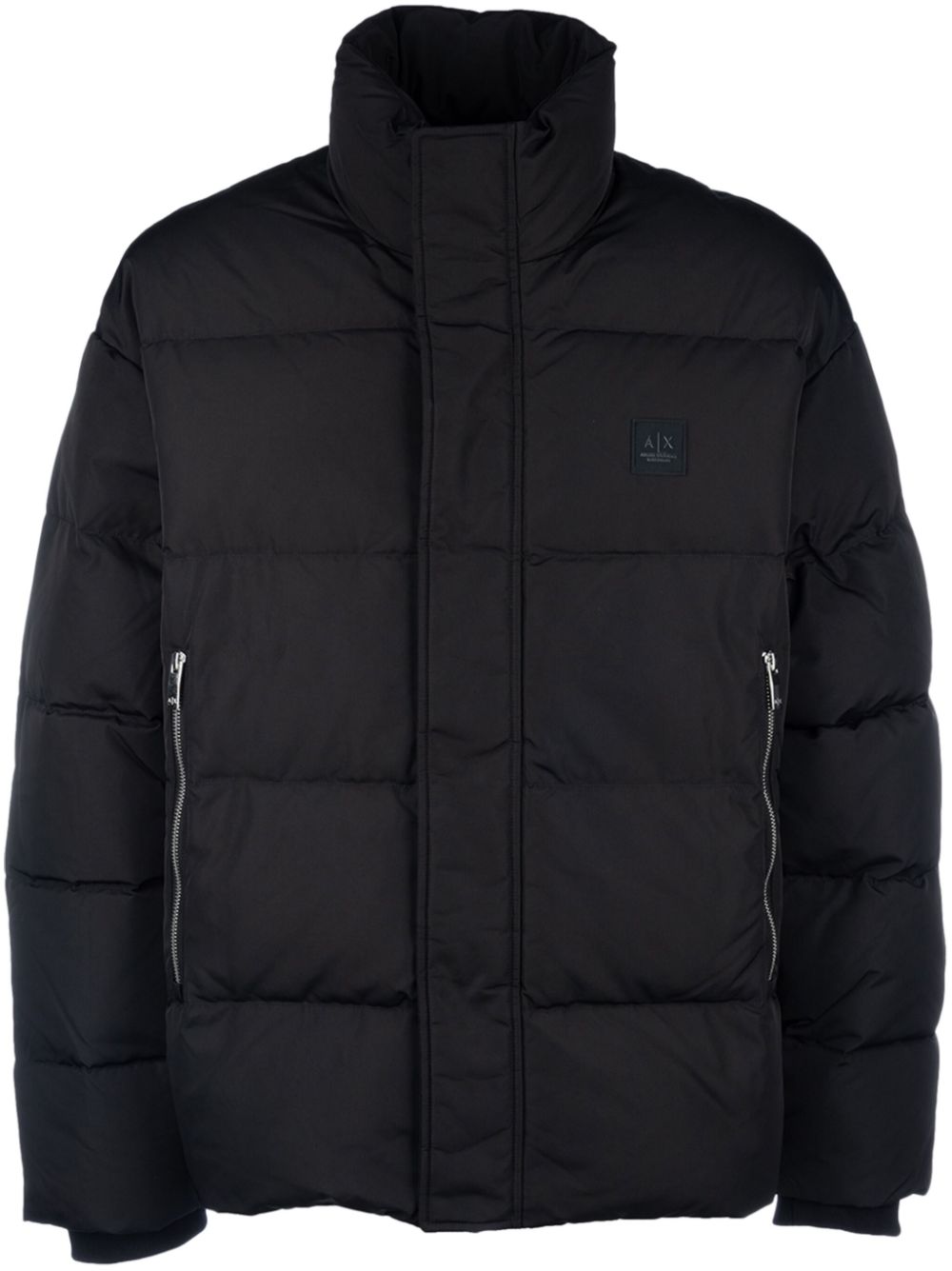 Armani Exchange logo-patch padded jacket - Black von Armani Exchange