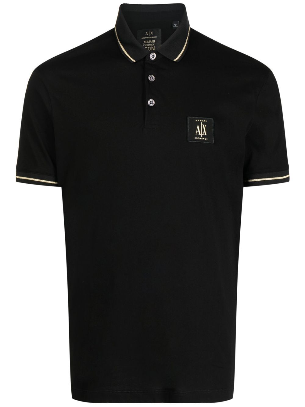 Armani Exchange logo-patch polo shirt - Black von Armani Exchange