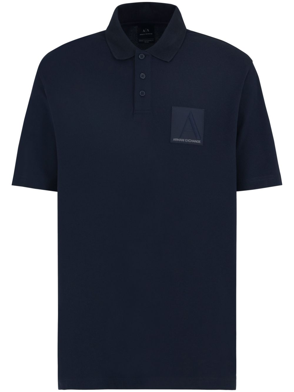 Armani Exchange logo patch polo t-shirt - Blue von Armani Exchange