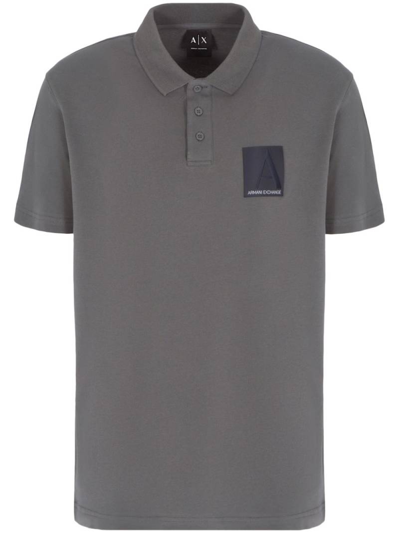 Armani Exchange logo patch polo t-shirt - Grey von Armani Exchange