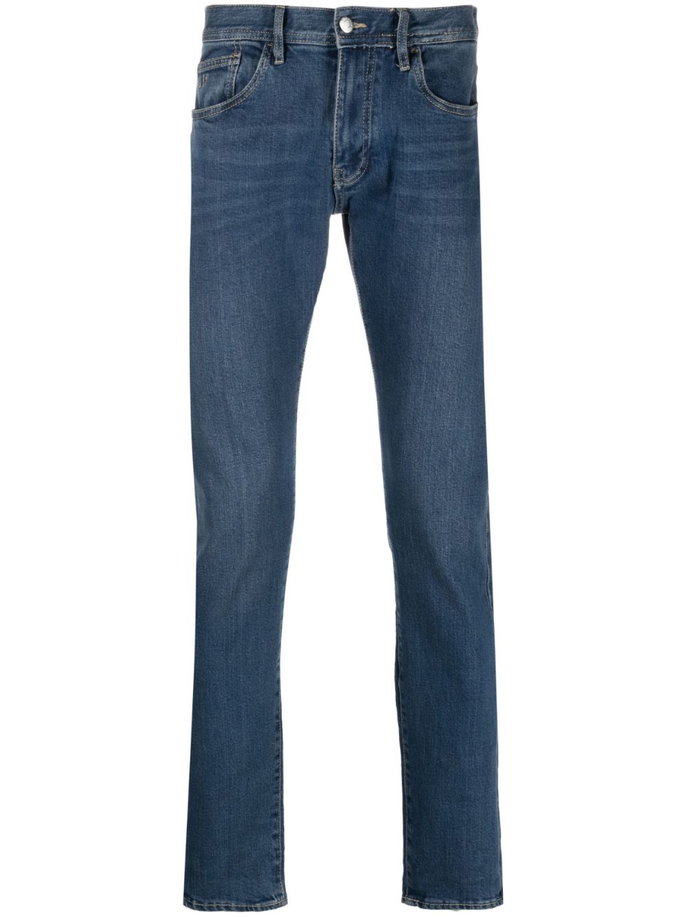 Armani Exchange logo-patch slim-cut jeans - Blue von Armani Exchange