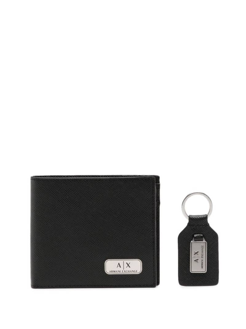 Armani Exchange logo-plaque leather wallet set - Black von Armani Exchange