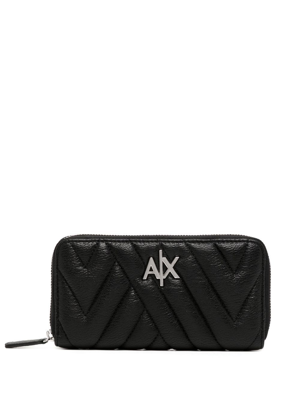 Armani Exchange logo-plaque quilted wallet - Black von Armani Exchange