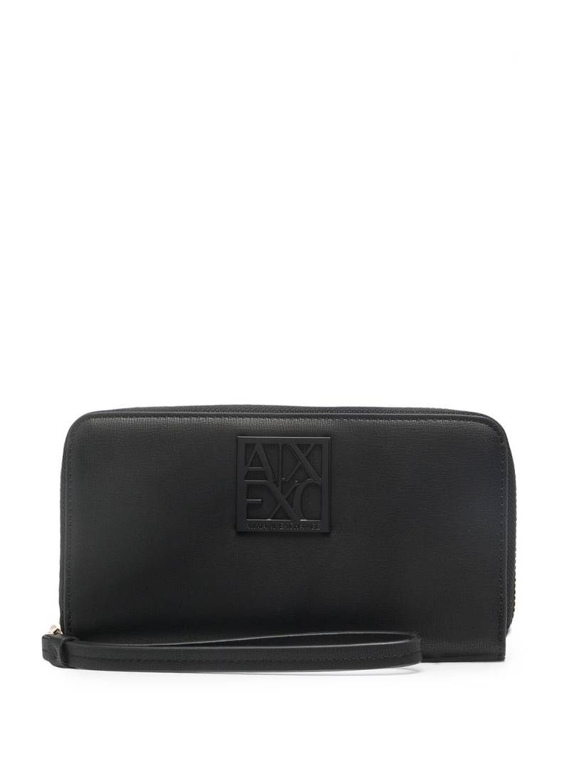 Armani Exchange logo-plaque zip-up purse - Black von Armani Exchange