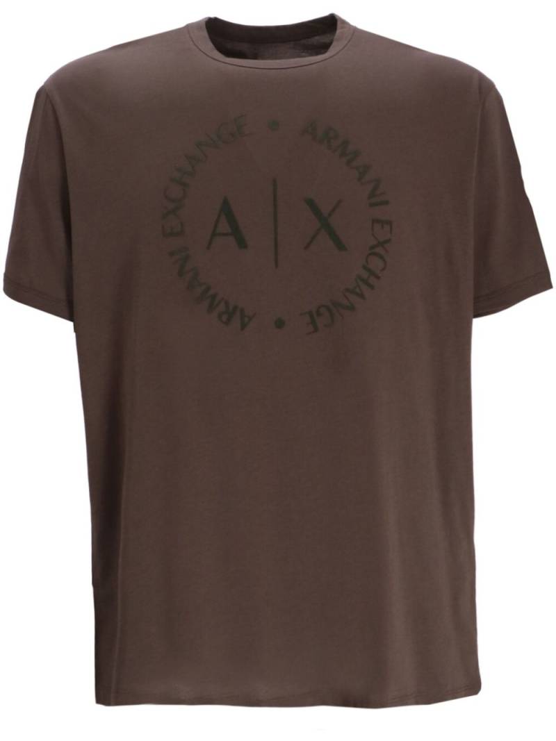 Armani Exchange logo-print cotton T-shirt - Brown von Armani Exchange