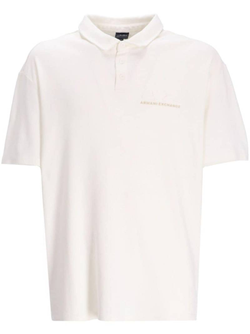 Armani Exchange logo-print cotton polo shirt - White von Armani Exchange