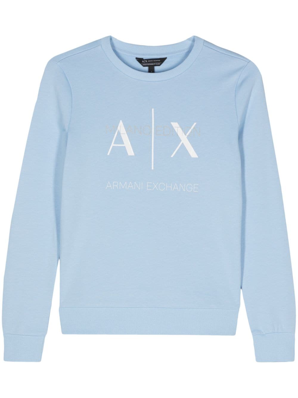 Armani Exchange logo-print cotton sweatshirt - Blue von Armani Exchange