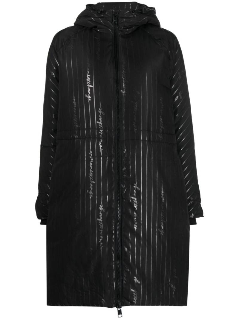 Armani Exchange logo-print hooded coat - Black von Armani Exchange