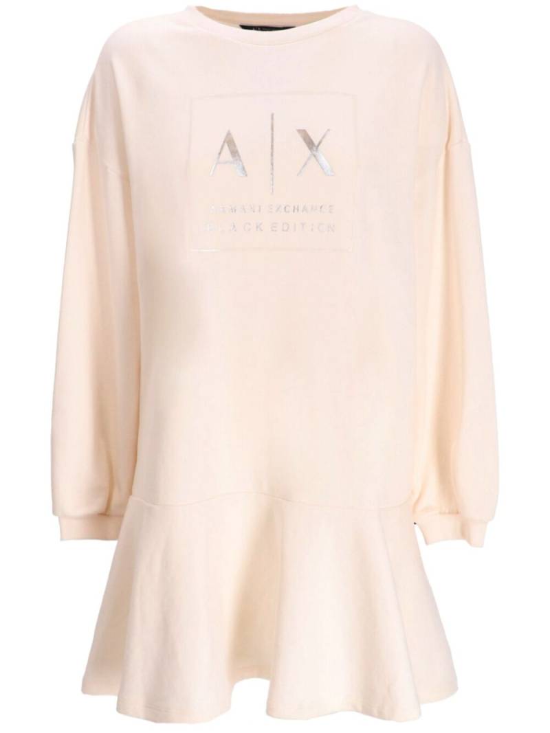 Armani Exchange logo-print jersey dress - White von Armani Exchange