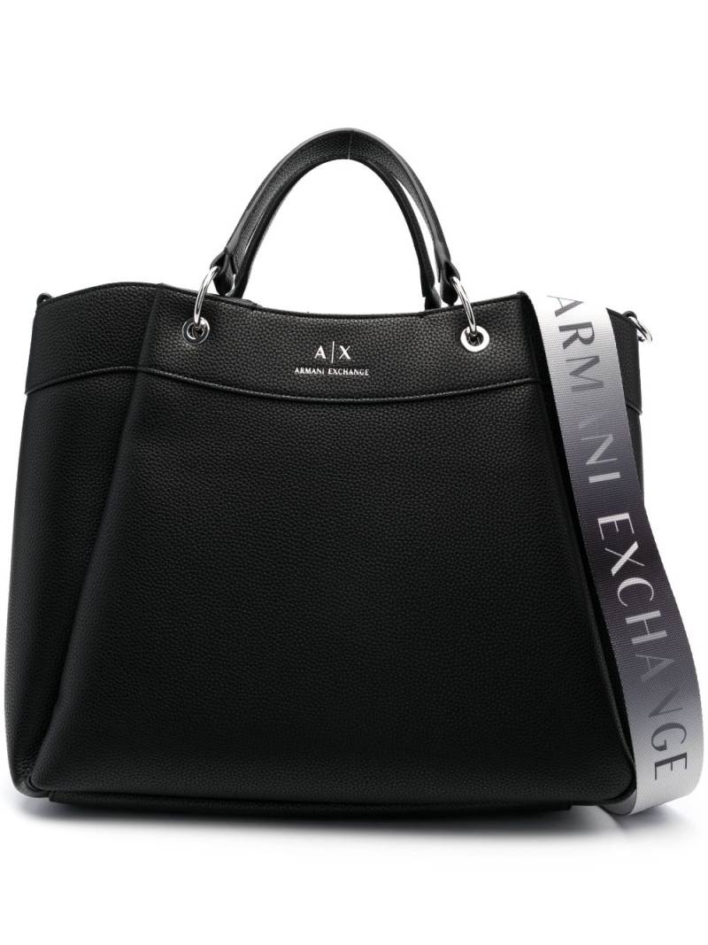 Armani Exchange logo-stamp tote bag - Black von Armani Exchange