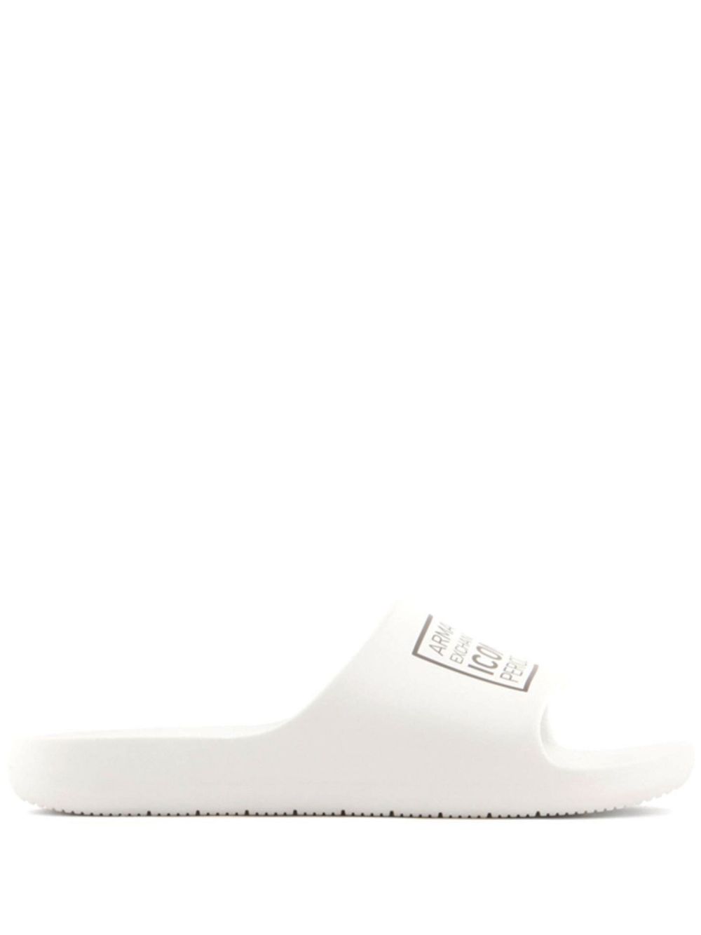 Armani Exchange logo-print slip-on slides - White von Armani Exchange