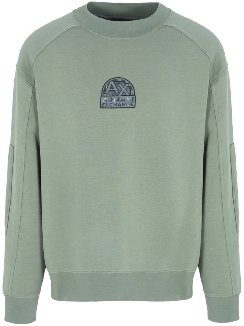 Armani Exchange logo-print sweatshirt - Green von Armani Exchange