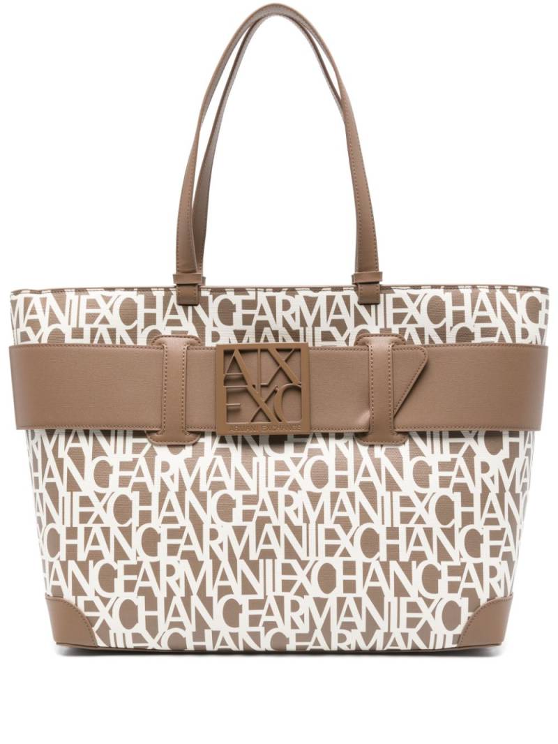 Armani Exchange logo-print tote bag - Brown von Armani Exchange