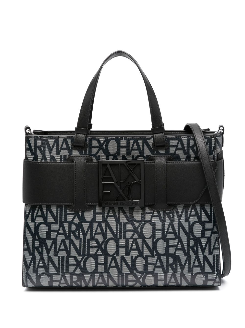 Armani Exchange logo-print zip-fastening tote bag - Black von Armani Exchange