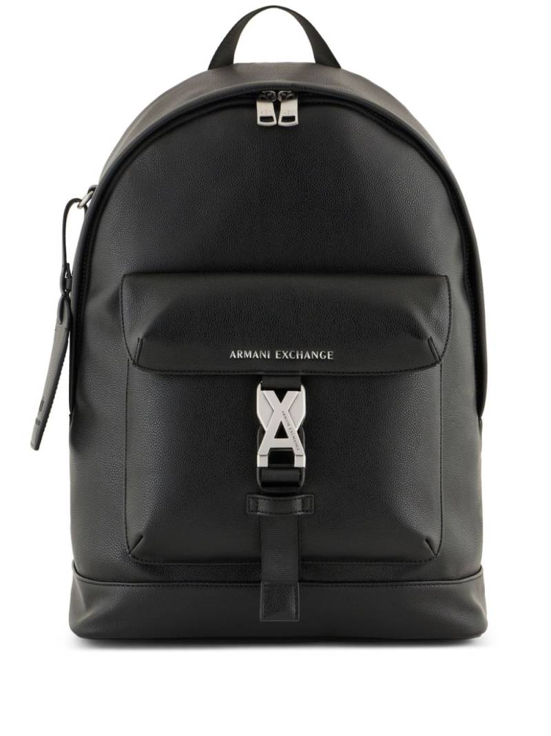 Armani Exchange logo tag zipped backpack - Black von Armani Exchange