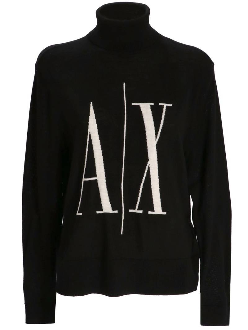 Armani Exchange merino wool roll-neck jumper - Black von Armani Exchange