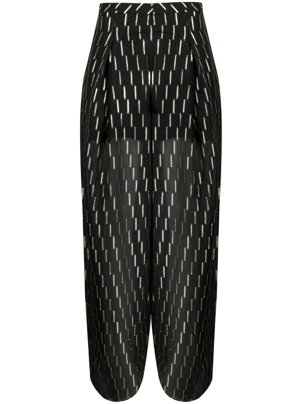 Armani Exchange metallic-threading straight-leg trousers - Black von Armani Exchange