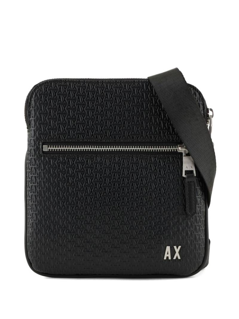 Armani Exchange monogram-debossed messenger bag - Black von Armani Exchange