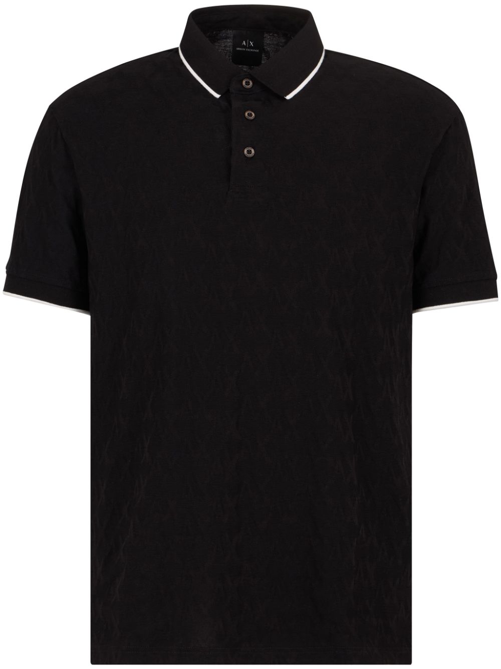 Armani Exchange monogram-jacquard polo shirt - Black von Armani Exchange