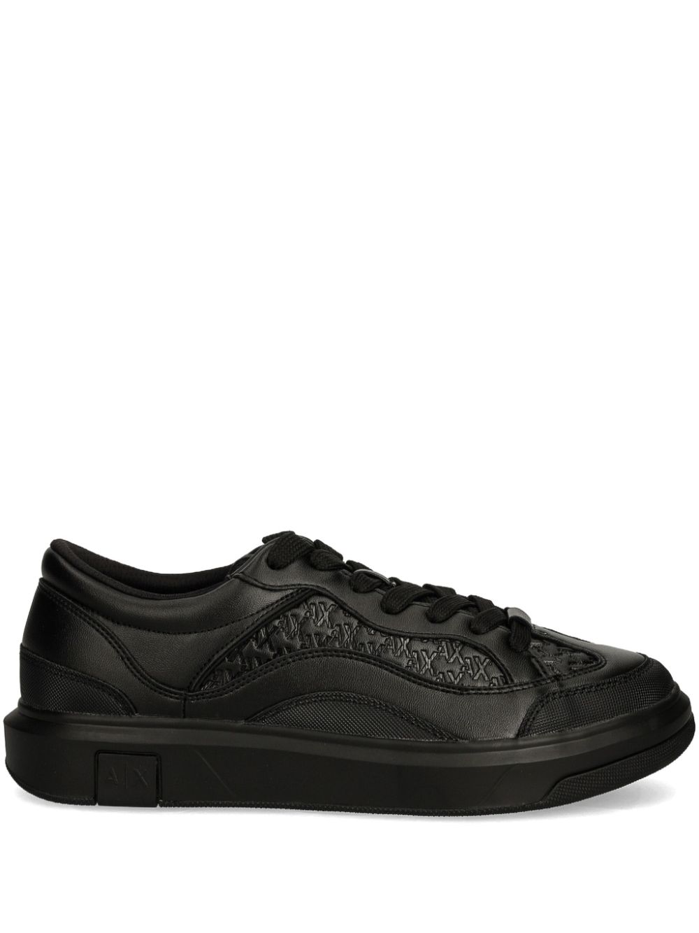 Armani Exchange monogram-logo sneakers - Black von Armani Exchange